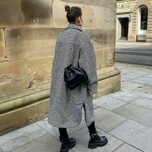 H&M Black Marl Long Shirt Jacket